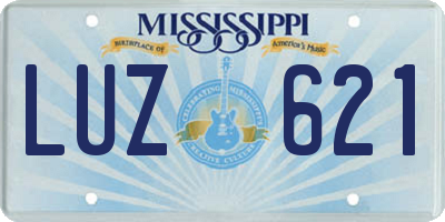 MS license plate LUZ621