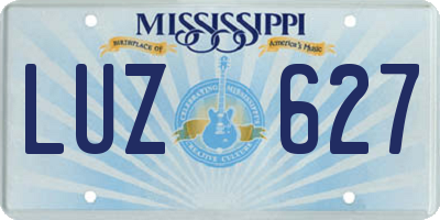 MS license plate LUZ627