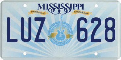 MS license plate LUZ628