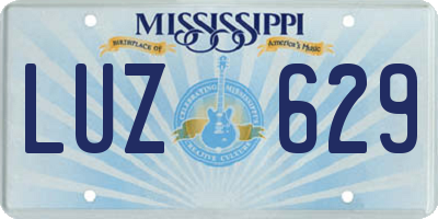 MS license plate LUZ629