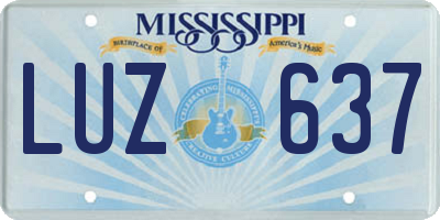 MS license plate LUZ637