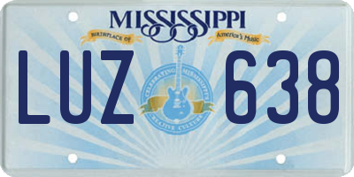 MS license plate LUZ638