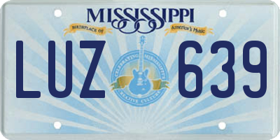 MS license plate LUZ639