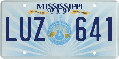 MS license plate LUZ641