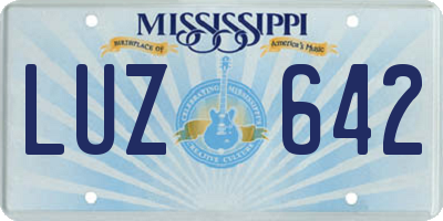 MS license plate LUZ642