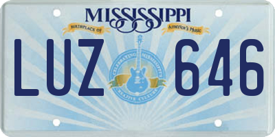 MS license plate LUZ646
