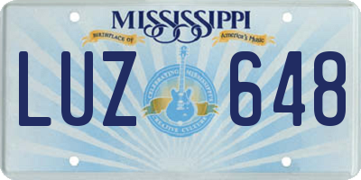 MS license plate LUZ648