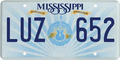 MS license plate LUZ652