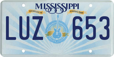 MS license plate LUZ653