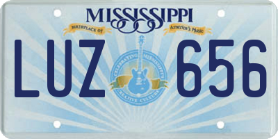 MS license plate LUZ656