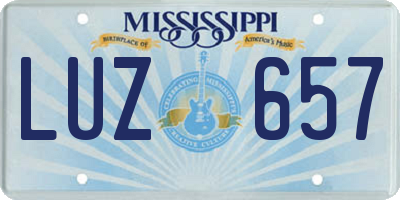 MS license plate LUZ657