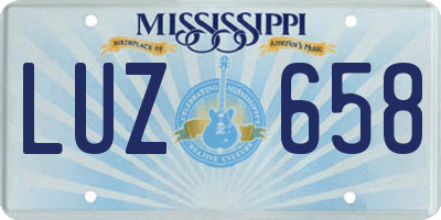 MS license plate LUZ658