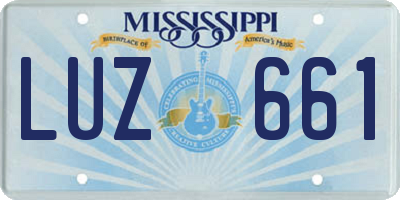 MS license plate LUZ661