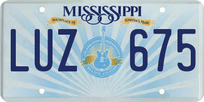 MS license plate LUZ675