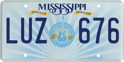 MS license plate LUZ676