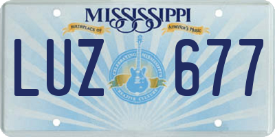 MS license plate LUZ677