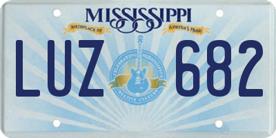 MS license plate LUZ682