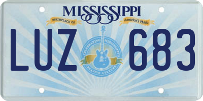 MS license plate LUZ683