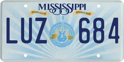 MS license plate LUZ684