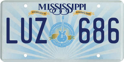 MS license plate LUZ686