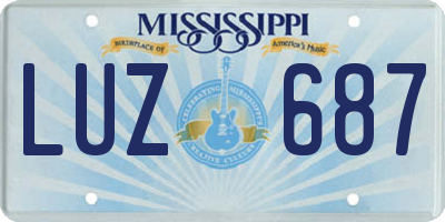 MS license plate LUZ687