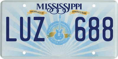 MS license plate LUZ688