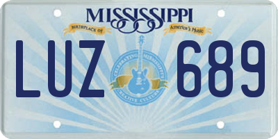MS license plate LUZ689