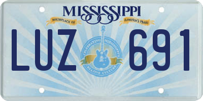 MS license plate LUZ691