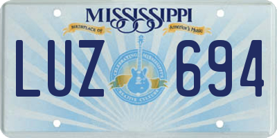 MS license plate LUZ694