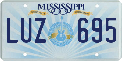 MS license plate LUZ695