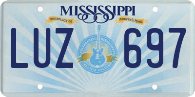 MS license plate LUZ697