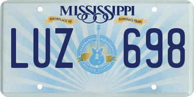 MS license plate LUZ698