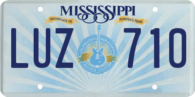 MS license plate LUZ710