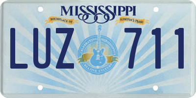 MS license plate LUZ711