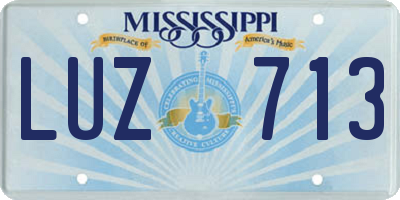 MS license plate LUZ713