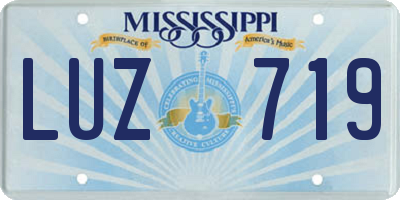 MS license plate LUZ719