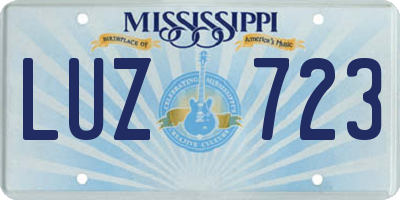 MS license plate LUZ723