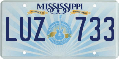 MS license plate LUZ733