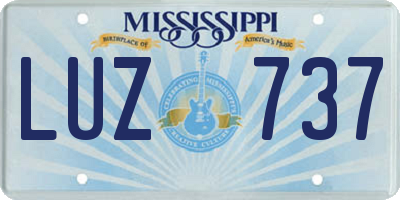 MS license plate LUZ737