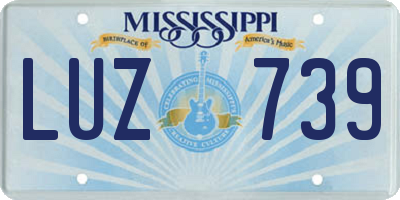 MS license plate LUZ739