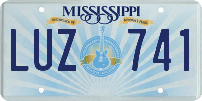 MS license plate LUZ741