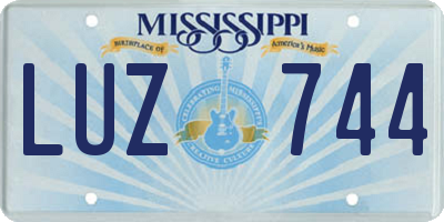 MS license plate LUZ744