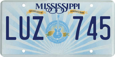 MS license plate LUZ745