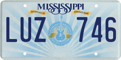 MS license plate LUZ746