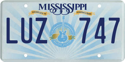 MS license plate LUZ747