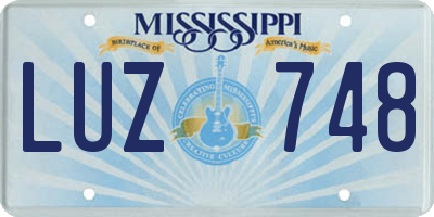 MS license plate LUZ748