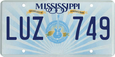 MS license plate LUZ749