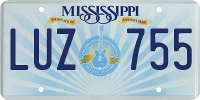 MS license plate LUZ755