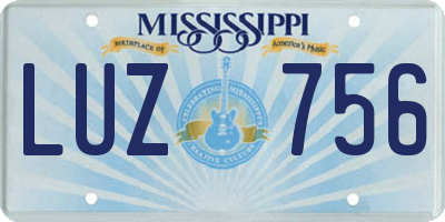 MS license plate LUZ756