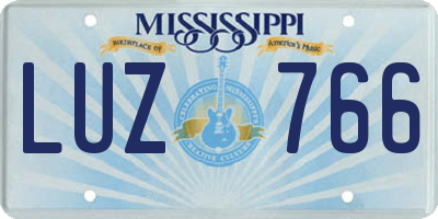 MS license plate LUZ766